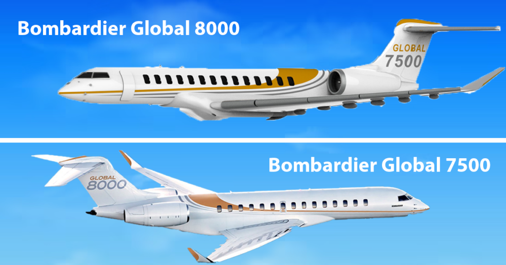Bombardier Global 8000 vs 7500